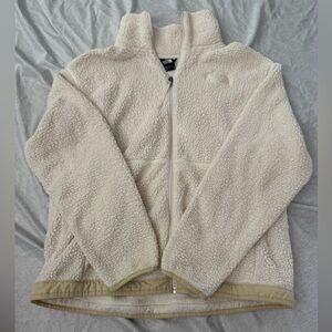 North Face Cream Fleece Zip-Up Jacket